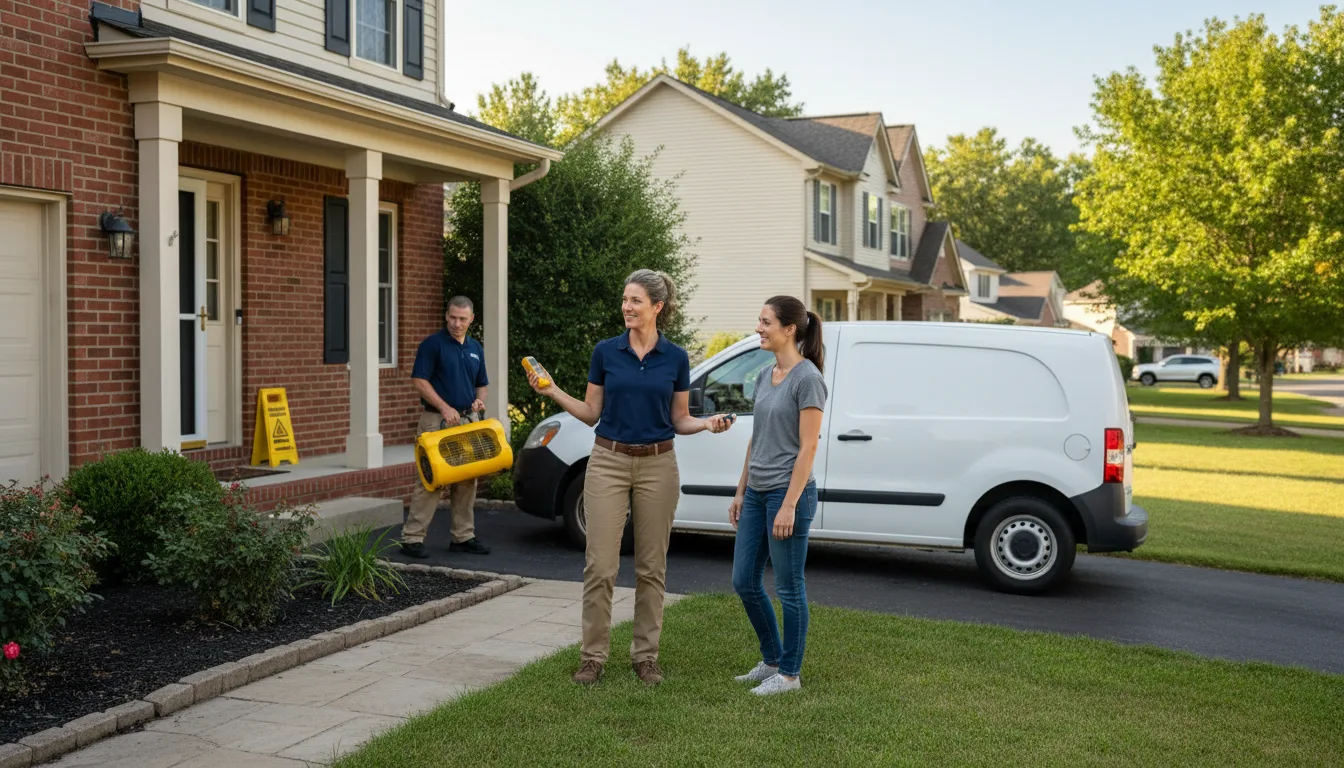 Residential water damage restoration in West Liberty, OH